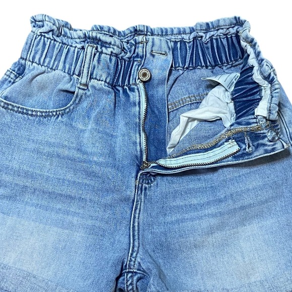 KanCan Denim Paperbag Waist Shorts Cuffed Rolled Blue Jeans Preppy Size Small - Picture 7 of 7